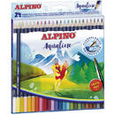 Alpino Creioane colorate acuarela, cutie carton, 24 culori/set, ALPINO Aqualine