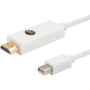 SAVIO Savio CL-83 video cable adapter 1.8 m Mini DisplayPort HDMI White