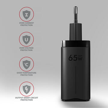 Incarcator de retea AXAGON ACU-DPQ65 1x USB 2x USB Type-C 4.4 A Black