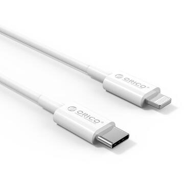 Cablu USB Orico CL01-10 Type-C - Lightning 1m alb