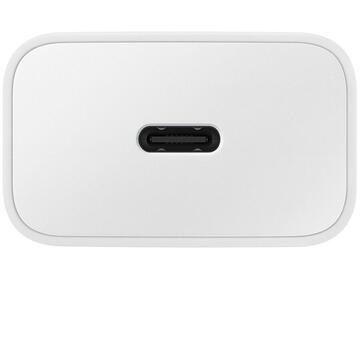 Incarcator retea Fast Charger Samsung 15W, port USB Type-C, inclus cablu USB Type-C, Alb