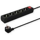 Elmak Power strip with anti-surge protection 5 outlets with ground wire, 3m Savio LZ-02