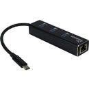Inter-Tech Adaptor Retea Gigabit Si Hub USB Argus IT-410 Negru