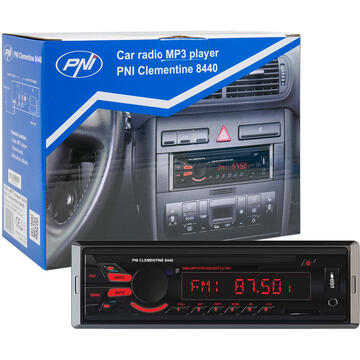 Sistem auto Radio MP3 player auto PNI Clementine 8440, 4x45w, 12V, 1 DIN, cu SD, USB, AUX, RCA