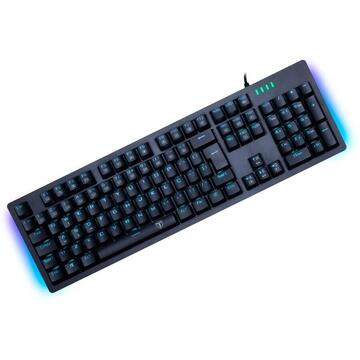 Tastatura T-Dagger Gaming Mecanica Bermuda Negru Iluminare Ice-Blue Switch-uri Albastru