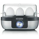 Severin EK 3163, Fierbator oua, Argint, 270W, capacitate 3 oua, functie de reglarea gradului de duritate a ouălor, 12 luni