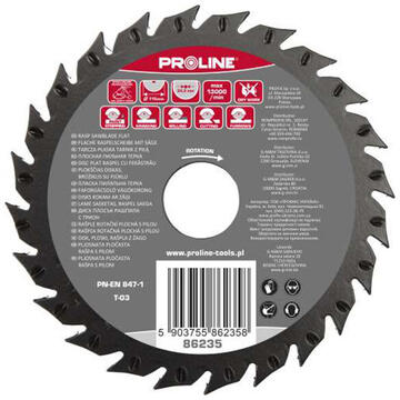 PROLINE DISC RASPEL CIRCULAR PLAT / FRONTAL-LATERAL - 125MM