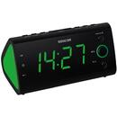 Sencor Radio cu ceas FM SRC 170 Sencor, display 1.2 inch, alarma duala, temperatura interioata, negru/verde