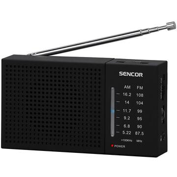 Radio portabil AM/FM cauciucat SRD 1800 Sencor, 0.5 W RMS, negru