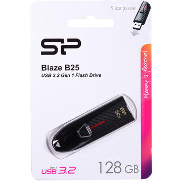 Memorie USB Silicon Power Blaze B25 USB  128 GB USB Type-A 3.2 Gen 1 (3.1 Gen 1) Black