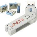 Lindy USB Port Locks 4x Blue+Key