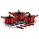 Berlinger Haus BERLINGER HAUS Pot Set BH/6151 Metallic Line Burgundy Edition, 10 Piece