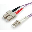 Value Value Fibre Optic Jumper Cable, 50/125µm, LC/SC, OM4, purple 10 m