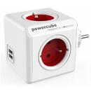 ALLOCACOC Allocacoc PowerCube Original USB Type E power extension 4 AC outlet(s) Indoor Red