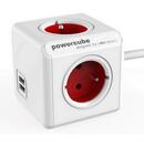 Allocacoc 2402RD/FREUPC power extension 1.5 m 4 AC outlet(s) Indoor Red,White