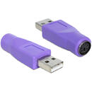 Delock DeLOCK 65461 cable gender changer USB-A PS/2 Violet