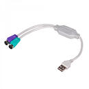Akyga Akyga AK-AD-15 PS/2 cable 0.25 m 2x 6-p Mini-DIN USB A White
