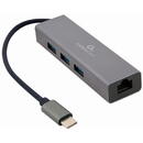 Gembird Gembird A-CMU3-LAN-01 USB-C Gigabit network adapter with 3-port USB 3.1 hub