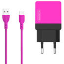 SOMOSTEL SOMOSTEL INDOOR PHONE CHARGER 2A + CABLE TYPE-C PINK COLOR
