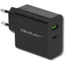 QOLTEC Qoltec 51717 Charger | 42W | 5-20V | 2.25-3A | USB type C PD | USB | Black