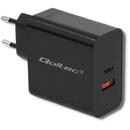 QOLTEC Qoltec 51716 Charger | 63W | 5-20V | 1.5-3A | USB type C PD | USB QC 3.0 | Black