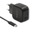 QOLTEC Qoltec 51851 Power Charger 20W| PD + USB 3.1 Type C Male | USB 3.1 Type C Male Cable | 1m