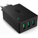 Aukey AUKEY PA-U35 mobile device charger Indoor Black 3xUSB AiPower 6A 30W