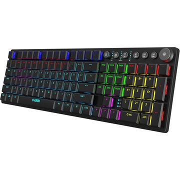 Tastatura iBox Aurora K-3 Tatatura Bluetooth, Negru, Iluminare RGB