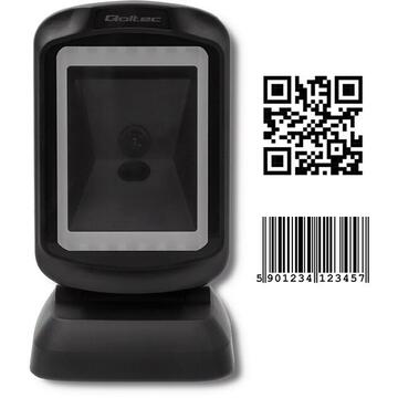 Qoltec 50864 Desktop QR & Barcode Scanner | USB