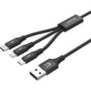 UNITEK UNITEK C14049BK USB cable 1.2 m USB 2.0 USB C Micro-USB B/Lightning Black
