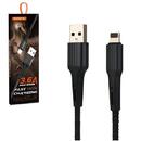 SOMOSTEL USB CABLE IPHONE 3.6A BLACK SOMOSTEL 3600mAh QUICK CHARGER QC 3.0 1M POWERLINE SMS-BW06 - TEXTILE BRAID