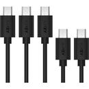 Aukey Set de 5 bucati, CB-D5 micro USB-USB 1x2m i 2x1m i 2x0.3m, 5A , Negru