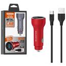 SOMOSTEL CAR CHARGER 5A RED + METER + CABLE TYPE-C SOMOSTEL 30W 2XUSB DUAL SOMOSTEL SMS-A89 QUICK CHARGE 3.0 METAL-POWER DELIVERY