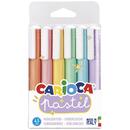 Carioca Textmarkere, 6 buc/set, CARIOCA Pastel - culori pastel