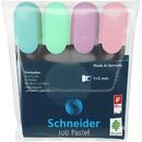 Schneider Textmarker SCHNEIDER Job Pastel, varf lat, 4 culori/set -(turcoaz, menta, lavanda, roze)