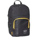 Ghiozdan scoala CATERPILLAR Mochilas Rpet Peoria, material 600D poliester, 25L - negru/galben