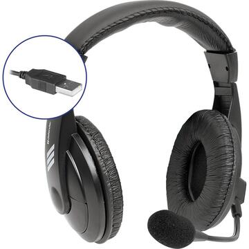 Casti defender NGS VOX800 USB Headset Headband Black