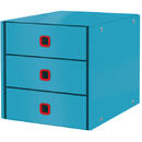 Leitz Cabinet cu sertare LEITZ Cosy Click & Store, 3 sertare, carton laminat, A4, albastru celest