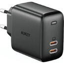 Aukey PA-B4S USB-C GaN 2-Port 65W Negru