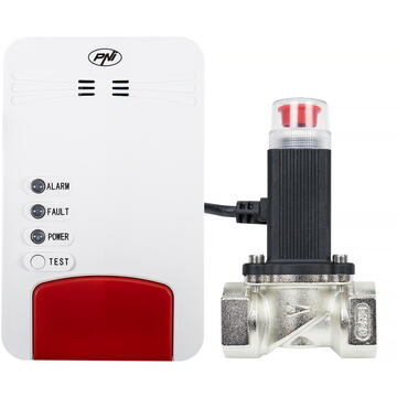 Kit PNI Safe House Dual Gas 250 cu 2 senzori (monoxid de carbon (CO) si gaze naturale) si electrovalva 3/4 inch