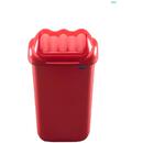 PLAFOR Cos plastic cu capac batant, pentru reciclare selectiva, capacitate 15l, PLAFOR Fala - rosu
