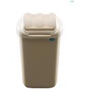 PLAFOR Cos plastic cu capac batant, pentru reciclare selectiva, capacitate 15l, PLAFOR Fala - cappuccino
