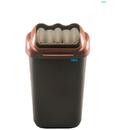 PLAFOR Cos plastic cu capac batant, pentru reciclare selectiva, capacitate 15l, PLAFOR Fala - negru auriu