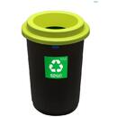 PLAFOR Cos plastic reciclare selectiva, capacitate 50l, PLAFOR Eco - negru cu capac verde - sticla