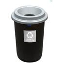 PLAFOR Cos plastic reciclare selectiva, capacitate 50l, PLAFOR Eco - negru cu capac argintiu - altele