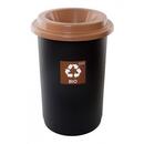 PLAFOR Cos plastic reciclare selectiva, capacitate 50l, PLAFOR Eco - negru cu capac maro - bio