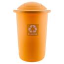 PLAFOR Cos plastic reciclare selectiva, capacitate 50l, PLAFOR Top - galben cu capac galben - plastic