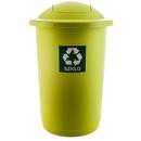 PLAFOR Cos plastic reciclare selectiva, capacitate 50l, PLAFOR Top - verde cu capac verde - sticla