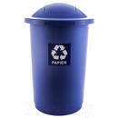 PLAFOR Cos plastic reciclare selectiva, capacitate 50l, PLAFOR Top - albastru cu capac albastru - hartie