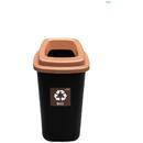 PLAFOR Cos plastic reciclare selectiva, capacitate 45l, PLAFOR Sort - negru cu capac maro - bio